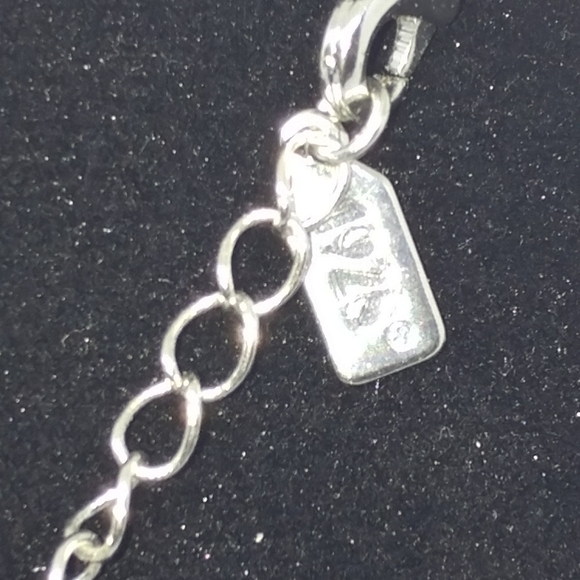 Silvertone Crystal Green Teardrop Necklace - Picture 5 of 5